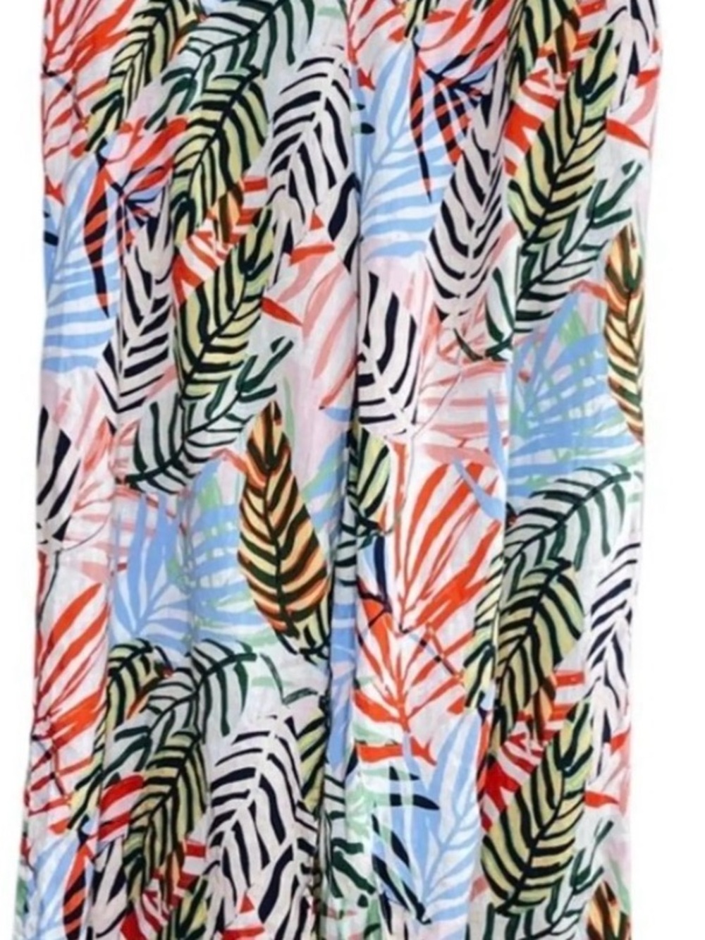 TAHARI tropical wide leg linen pants cruise resort islands 3x breezy flowy